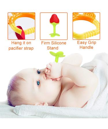 BPA Free Silicone Baby Teething Toys - 6 Pack | Freezer Safe & Organic Infant Teethers for Natural Brain Development - Buy Online on SooperMarket.com