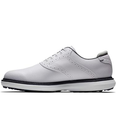FootJoy Men's Fj Traditions Spikeless Golf Shoe - 44 EU Wide - White/Navy - Best for Comfort & Performance - Buy Online on SooperMarket.com