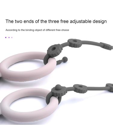 Veeteah Dark Gray Multifunctional Stroller Toy Holder & Pacifier Band | Adjustable Food Catcher Clip for High Chairs - Buy Online on SooperMarket.com