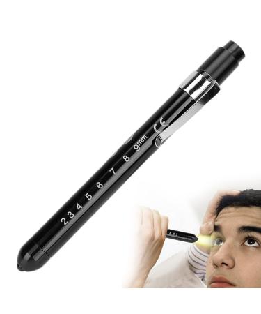 Diagnostic Lamp - White Light Clinical Pen Ophthalmic Examination Pupil Check Pen Light for Nurses Doctors - Clip Design Penlight Used with 2 x AAA (Not Included)(Black)