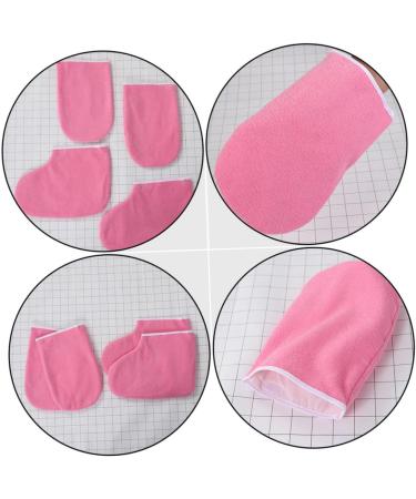 Healeved 4 Sets Leather Horn Boots Moisturizing Gloves Manicure Kit Manicure Gloves Wax Heat Foot Cover Spa Tanning Mitt Heat Wax Hand Cover Pedicure Women's Polyester Lining Nursing Cover - Buy Online on SooperMarket.com