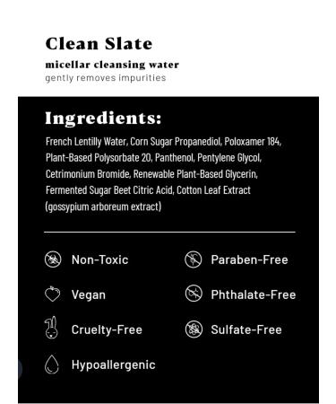 Buy Sugar Sugar Wax Clean Slate Micellar Cleansing Water | Vegan Hypoallergenic Makeup Remover & Toner - International Shipping Available - Buy Online on SooperMarket.com