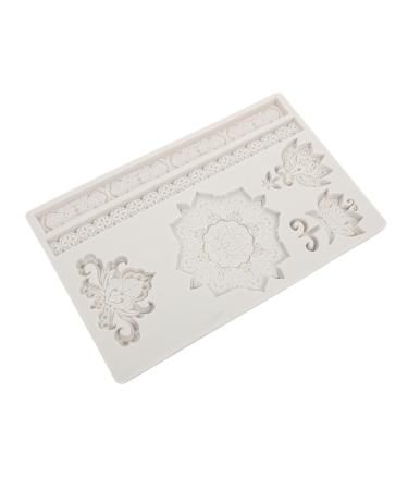 OUNONA 2pcs Embossed Lace Mold para Chocolate De Chocolate Decoration Mold Embossed Silicone Vintage Decor Silicone Chocolate Molds Jelly Filled Gummies Epoxy Small Tools Cake Silica Gel 19.5X12X1CMx2pcs