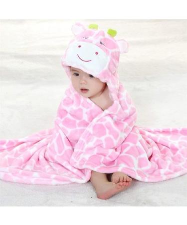 Gneliwm Baby Hooded Blanket Swaddle Wrap | Soft Plush Towel for Newborns & Infants | Cute Pink Design - Buy Online on SooperMarket.com