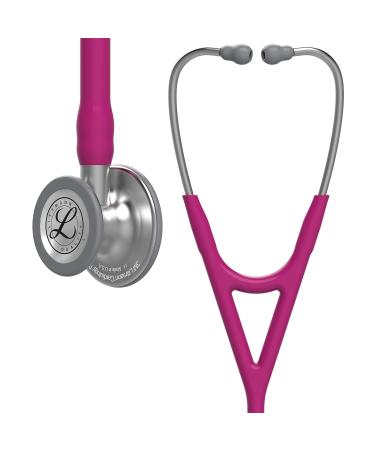 3M Littmann Cardiology IV Diagnostic Stethoscope Standard-Finish Chestpiece Raspberry Tube Stainless Stem and Headset 69 cm 6158 Standard Chestpiece/Stem/Headset Raspberry Tube Single