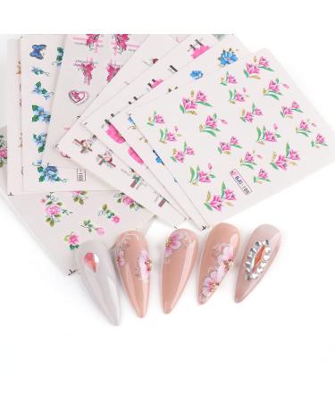 CHANGAR Flower Nail Art Stickers Decals - 55 Sheets Colorful Spring Floral Water Transfer Sticker for Manicure - Buy Online on SooperMarket.com
