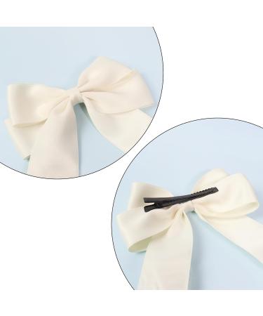 2 Pack Bow Hair Clips Black Hair Bows for Women Girls Large Bow Clips Hair Barrette Hair Accessories(Black Beige) - Buy Online on SooperMarket.com