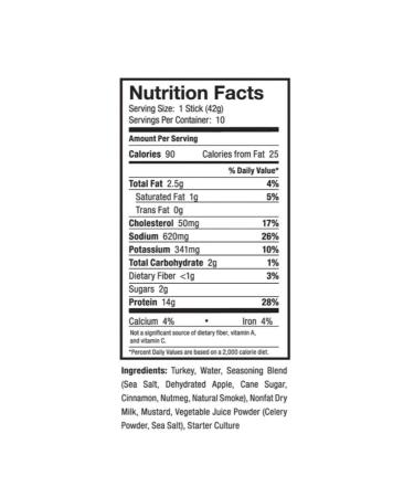 Ostrim Turkey Jerky Snack Sticks - Applewood Flavor 1.5 oz (Pack of 10) - Buy Online on SooperMarket.com