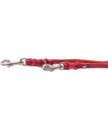 Premium Adjustable Fat Leather Dog Leash for Small & Large Dogs - 2m Red - Double Leash Durable & Comfortable - Buy Online on SooperMarket.com