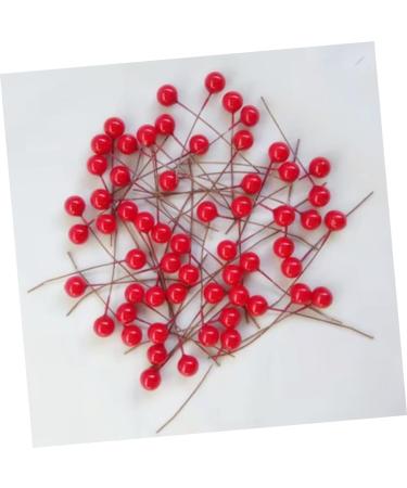 HOMSFOU 600 Pcs Artificial Berries Holly Berries Branch Artificial Red Berry Stem Artificial Holly Berries Round Ball Christmas Decor Christmas Tree Decorations Wreath Foam Cherry - Buy Online on SooperMarket.com