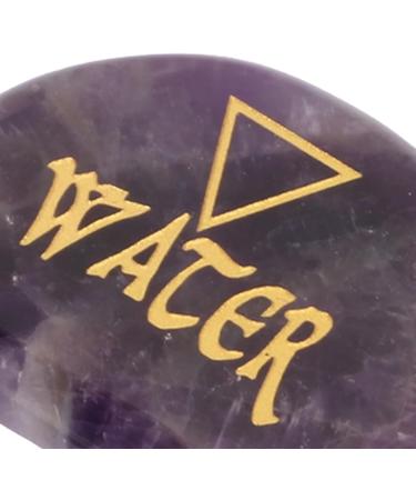 Earth Air Fire Water Stones Triangular Crystals Symbols Flake Reiki Oval Stamps (Purple) - Buy Online on SooperMarket.com