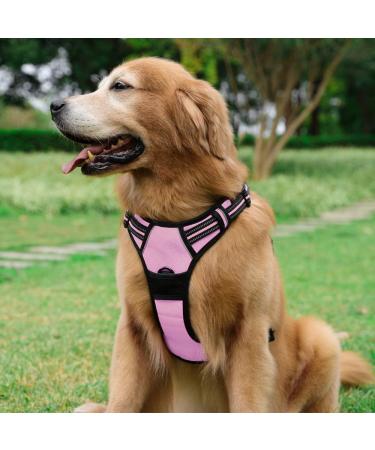Rabbitgoo Medium Dog Harness - Anti-Pull Adjustable & Breathable Design for Large Dogs - Safe Control with Reflective Stripes - Pink XL (1 Pack) - Buy Online on SooperMarket.com