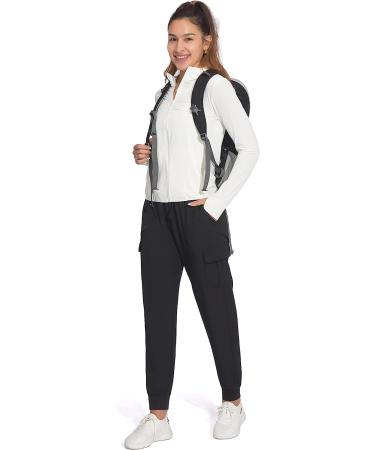 Women's Lightweight Black Cargo Joggers - X-Large | Outdoor Travel & Workout Pants - Buy Online on SooperMarket.com
