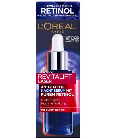 L'Or al Paris Revitalift Laser Anti-Wrinkle Night Serum with Pure Retinol Vitamin A Nourishing Oil & Hyaluronic Acid 30 ml