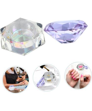 minkissy Nail Art Crystal Cup Cosmetics Glass Purple Cover Diamond 6.5x8cm Purple - Buy Online on SooperMarket.com