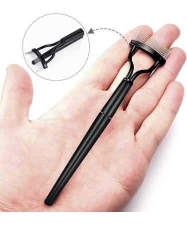 Eyelash Brush Eyelash Comb Eyebrow Brush Eyelash Separator Mascara Applicator Eyelash Definer with Comb Cover Designed Cosmetic Brushes Tool/51 Black - Buy Online on SooperMarket.com