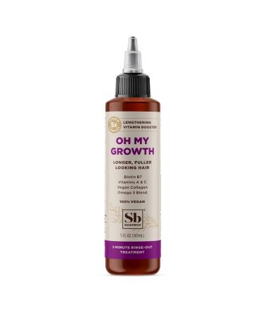 Soapbox Oh My Growth Lengthening Vitamin Booster Treatment for All Hair Types with Biotin Vegan Collagen & Vitamins A & C 5oz Vegan Paraben & Cruelty Free For Thicker Fuller Hair for Men & Women