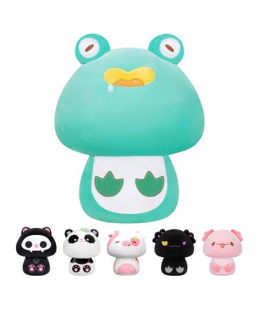 Mewaii 14'' Soft Frog Mushroom Plushie Stuffed Animal Plush Sleeping Pillow Squishy Toy - Green Green Frog 14 Inch