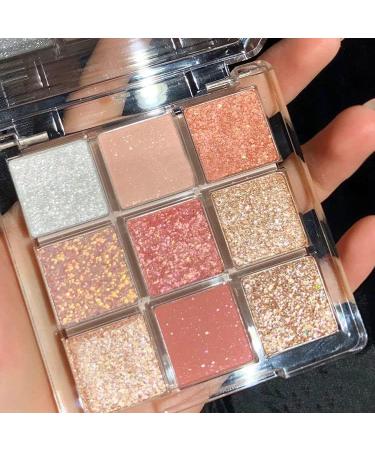 Lovelycat 9 Colors Glitter Eyeshadow Makeup Palette Matte High Pigmented Colorful Creamy Texture Eye Shadow Powder Natural Waterproof Long Lasting Eyeshadow Powder Cosmetics (pink) - Buy Online on SooperMarket.com