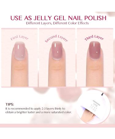 Saviland 5-In-1 Sheer Pink Rubber Base Gel Nail Polish - Strengthener for Starters & Professionals - Home DIY - Buy Online on SooperMarket.com