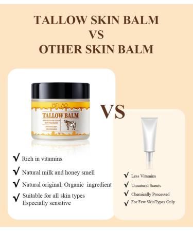 Tallow Balm Moisturiser Tallow Honey Balm for Face Deeply Nourishing Long-Lasting Moisturising Improve Dry Rough Skin Total Body Care Moisturiser 60g - Buy Online on SooperMarket.com