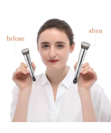 Premium Dual-Ended Foundation Brush for Liquid Makeup - TEXAMO Angled Concealer & Blending Tool - Buy Online on SooperMarket.com