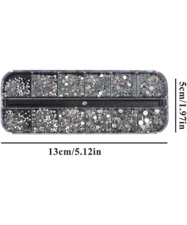 Nail Art Gems Flat Back Round Nail Rhinestones AB Mixed Nail Crystals for DIY Crafts 1Box nail art gems - Buy Online on SooperMarket.com