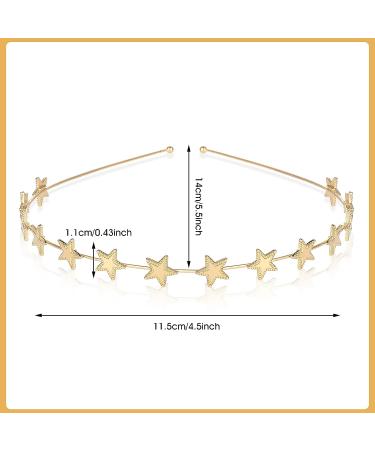 Star Rhinestone Headband Set for Women and Girls | Pearl and Crystal Wedding Headpiece | Shiny Metal Hairband (Gold/Silver) - Buy Online on SooperMarket.com