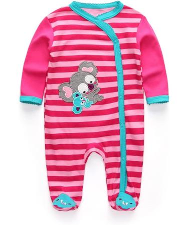 MAMIMAKA Baby Rompers Pajamas | Cotton Jumpsuit for Boys & Girls | Footed Bodysuits 6-9 Months | 2-Pack - Buy Online on SooperMarket.com
