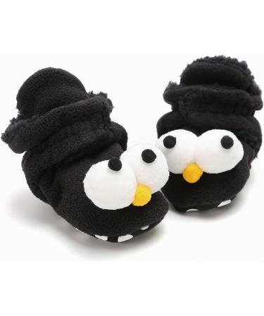 TMEOG Baby Booties Slippers | Infant Winter Boots | First Walking Shoes for Boys Girls 6-12 Months | Black Big Eyes Design - Buy Online on SooperMarket.com
