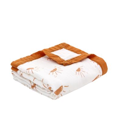 amo nenes Baby Swaddle Blanket Muslin Cloth Large 110 x 150 cm Soft Breathable Muslin Blanket 100% Bamboo Cotton Swaddle Wrap for Boys and Girls Newborns Double Layer Sun Double Layer Sun