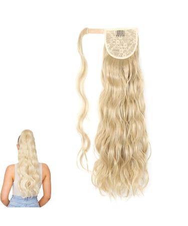 prinfantasy Long Ponytail Extension Wavy Wrap Around Hair Extensions Pony Tail Soft Synthetic Hairpiece for Women MW138 GBMW138 24 inch