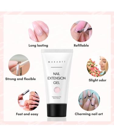 Makartt Poly Nail Gel 50ML Gel Builder for Nails Light Nude Pink Gel Nail Extension Nail Strengthener Hard Gel Color Gel Nail Art Design Multifunctional for Home DIY Salon -Peach - Buy Online on SooperMarket.com