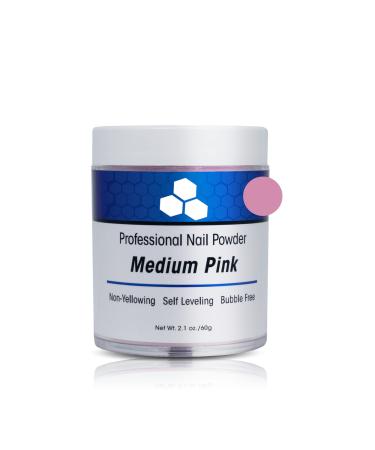 Acrylic Nail Powder  Medium Pink Acrylic Powder Dip for Nails  2oz  Long Lasting  Salon Quality  Bubble Free  Professional Nail Powder for Manicure  Nail Art  Fake Nails  Nail Carving and Extensions 2 Ounce Medium Pink