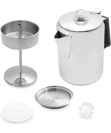 Frog Warrior Camping Coffee Pot - 9 Cup Percolator for Camps, Cabin, and RV Stovetops - Buy Online on SooperMarket.com