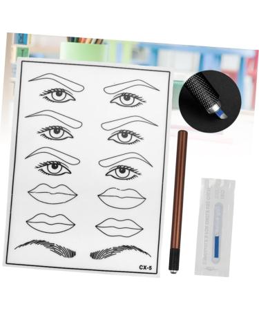 Mikinona Practice Skin Kit White Practice Eyebrow Semi-permanent Mouth Skin Eye Single Kit Microblading End and Pen - Buy Online on SooperMarket.com