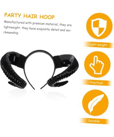 BELLIFFY Halloween Devil Horns Costume Accessory - Goat Horns and Ram Horns Headband - Unique Performance Hair Hoop for Dress up Cosplay Large Bull Horns Hair Band Sheep Horns Headband - Buy Online on SooperMarket.com