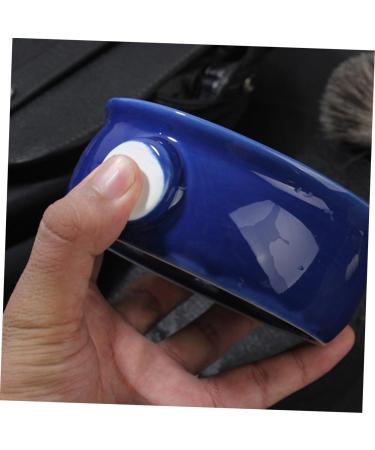 Beavorty Antique Shaving Shell - 2 Pack Ceramic Razor Cup for Shaving Brush & Foam - 11.5x11.5cm - Blue - Buy Online on SooperMarket.com