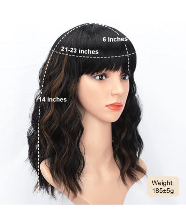 Colorfulpanda Short Black & Brown Wigs for Women - 14 Inch Synthetic Hair Ponytail for Party & Cosplay - Buy Online on SooperMarket.com