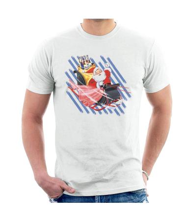 All+Every Pepsi Christmas Retro Bottle Santa Sleigh Men's T-Shirt M White