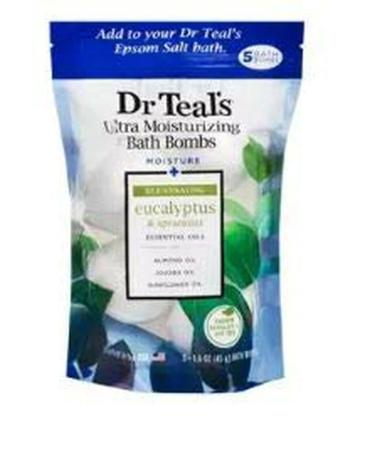 Dr Teal's Ultra Moisturizing Bath Bombs Moisture + Rejuvenating Eucalyptus & Spearmint Essential Oils