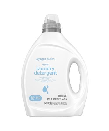 Amazon Basics Concentrated Liquid Laundry Detergent, Free & Clear, 110 loads, 82.5 Fl Oz (Previously Solimo) Free Clear