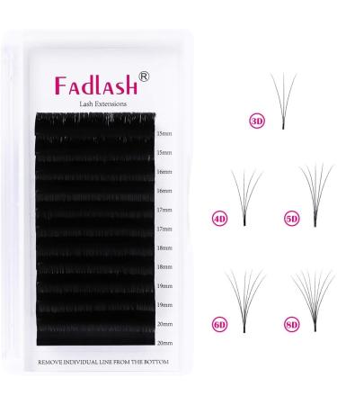 Fadlash Easy Fan J Curl 0.05 Russian Eyelash Extensions 15-20mm - Natural Look, Self Fanning, Automatic Blooming | 0.05-J - Buy Online on SooperMarket.com