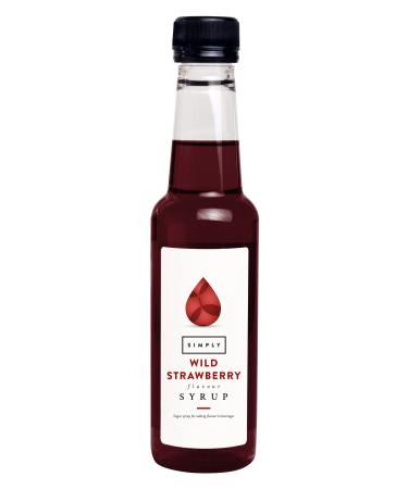 Simply Wild Strawberry Syrup Vegan & Nut Free Flavoured Syrup for Coffee Cocktails & Baking (250ml)