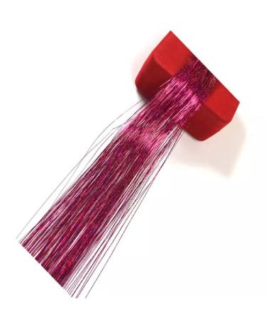 Sparkly 3D Hair Tinsel Glitter Synthetic Heat Resistant Extensions (Hot pink)