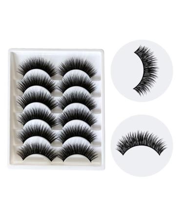 6 Pairs of Natural Fluffy 3D False Eyelashes - Reusable and Long Thick Eyelashes for Makeup Extension - Pack of 1 - Buy Online on SooperMarket.com