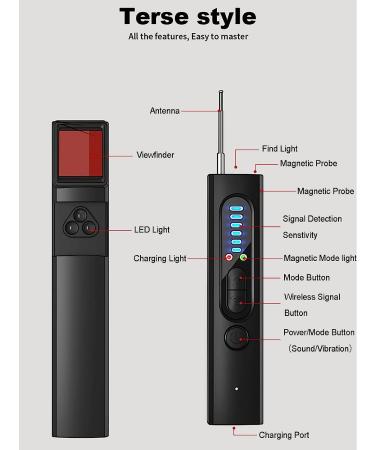 WGP Hidden Camera Detector - Anti Spy Device with 5 Sensitivity Levels - RF Detector for Home, Office, and Travel - 25H Working Time - Black - Buy Online on SooperMarket.com