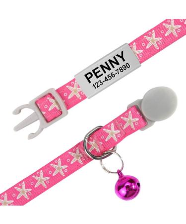 Tagme Personalized Cat Collar - Adjustable Safety Neck Band for Cats (2-Pack) - Pink - Custom Name & Phone Number Fits 18-28 cm - Buy Online on SooperMarket.com