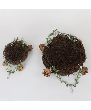 WACURRENTHYD Natural Rattan Nest Small Medium Large Bird Swing for Parrot Parakeet Cockatiel Conure Cockatoo Macaw Amazon African Grey Lovebird Finch Canary Budgie Cage Perch Toy (Small) - Buy Online on SooperMarket.com