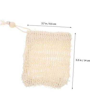 WOONEKY 4pcs Cotton Linen Soap Bag Net Foaming Net Foaming Hand Wash Exfoliating Soap Bag Khaki - Buy Online on SooperMarket.com